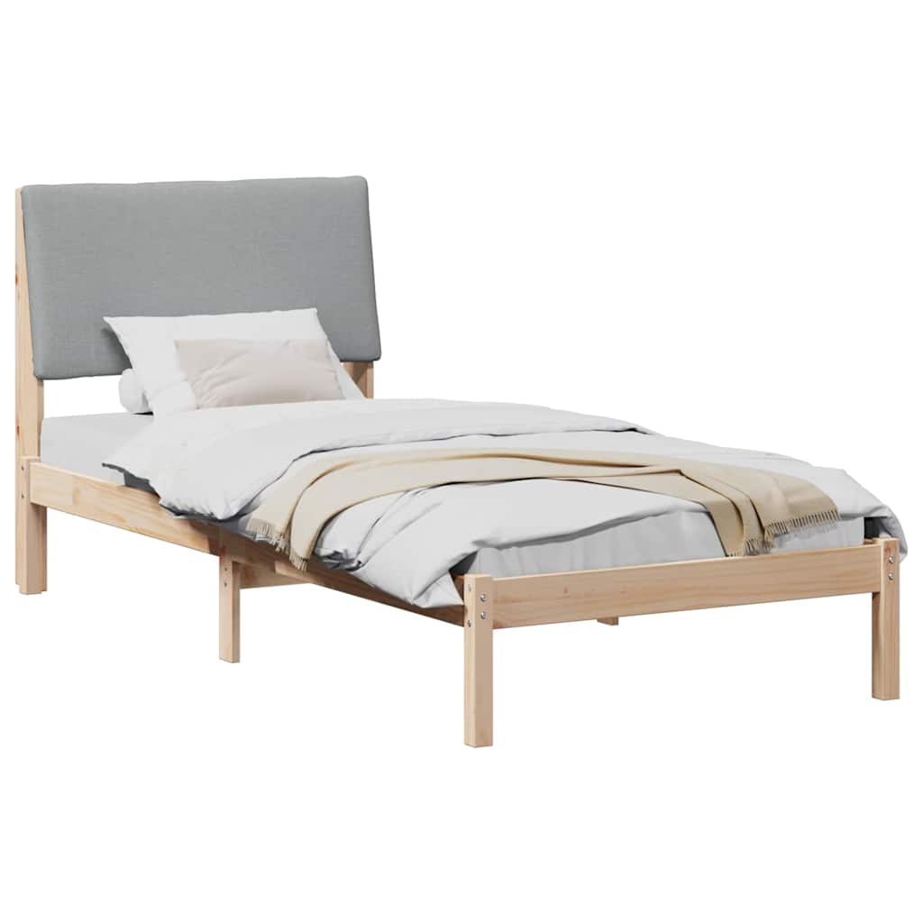 Sängram Brun och ljusgrå 100 x 200 cm Massiv furu