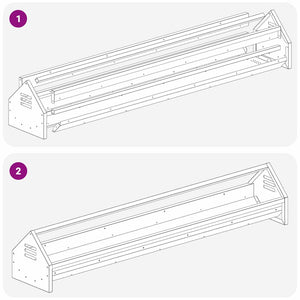 Kycklingmatningsränna Svart 108 x 20,5 x 20 cm Kallvalsat Stål