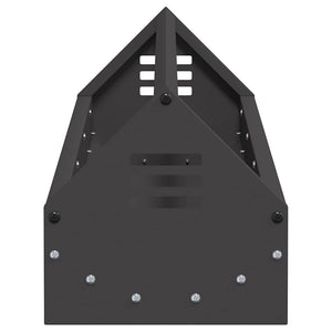 Kycklingmatningsränna Svart 108 x 20,5 x 20 cm Kallvalsat Stål