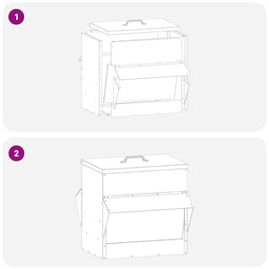 Hönsfodertråg Svart 40,5 x 45 x 41 cm Kallvalsat Stål