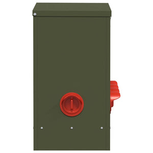 Hönsfodertråg 2 pcs Olivgrön 60,5 x 29 x 51 cm Kallvalsat Stål