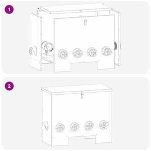 Hönsfodertråg 2 pcs Svart 60,5 x 29 x 51 cm Kallvalsat Stål