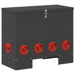 Hönsfodertråg 2 pcs Svart 60,5 x 29 x 51 cm Kallvalsat Stål