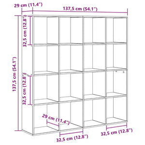Bokskåp Svart Ek 137,5 x 29 x 137,5 cm Konstruerat trä