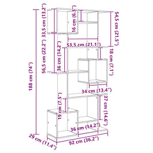 Bokskåp Svart Ek 92 x 29 x 188 cm Konstruerat trä