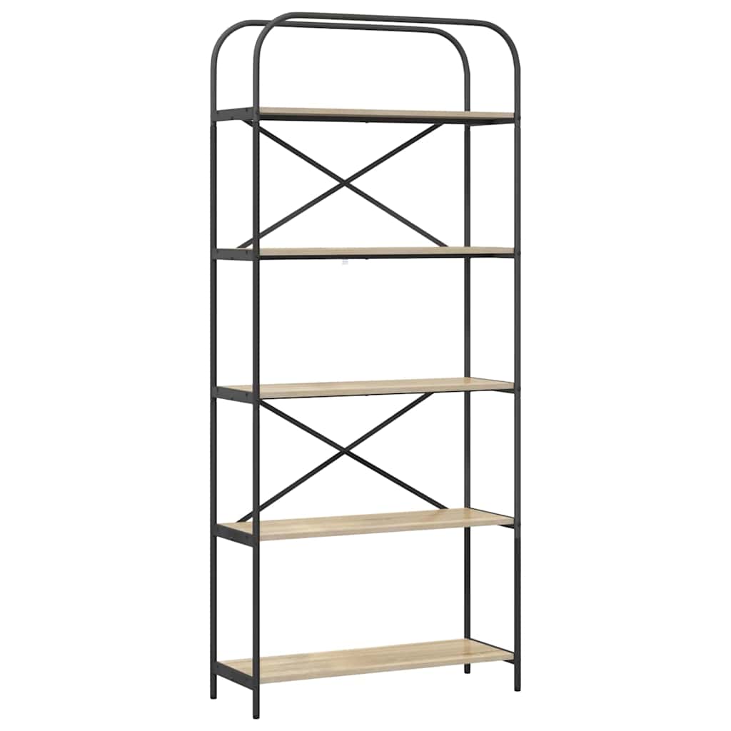 Hyllsystem 5 nivåer 80 x 30 x 183 cm Konstruerat trä Sonoma-ek