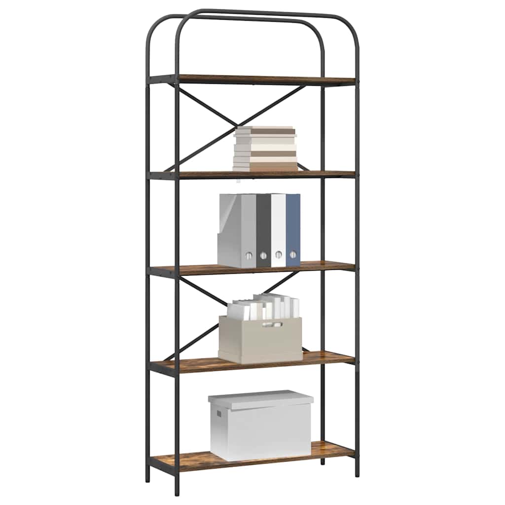 Hyllsystem Rökt ek 80 x 30 x 183 cm Konstruerat trä