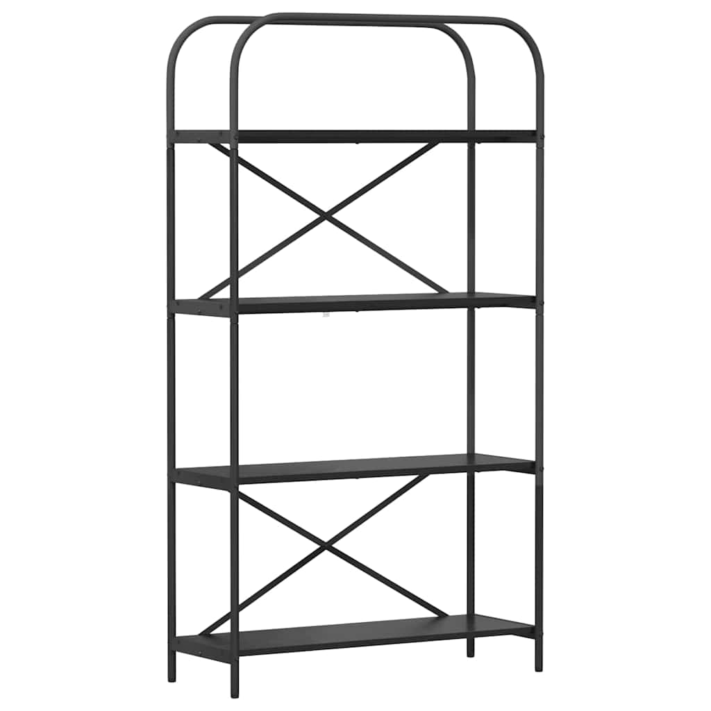 Hyllsystem 4 nivåer 80 x 30 x 146 cm Konstruerat trä Svart Ek