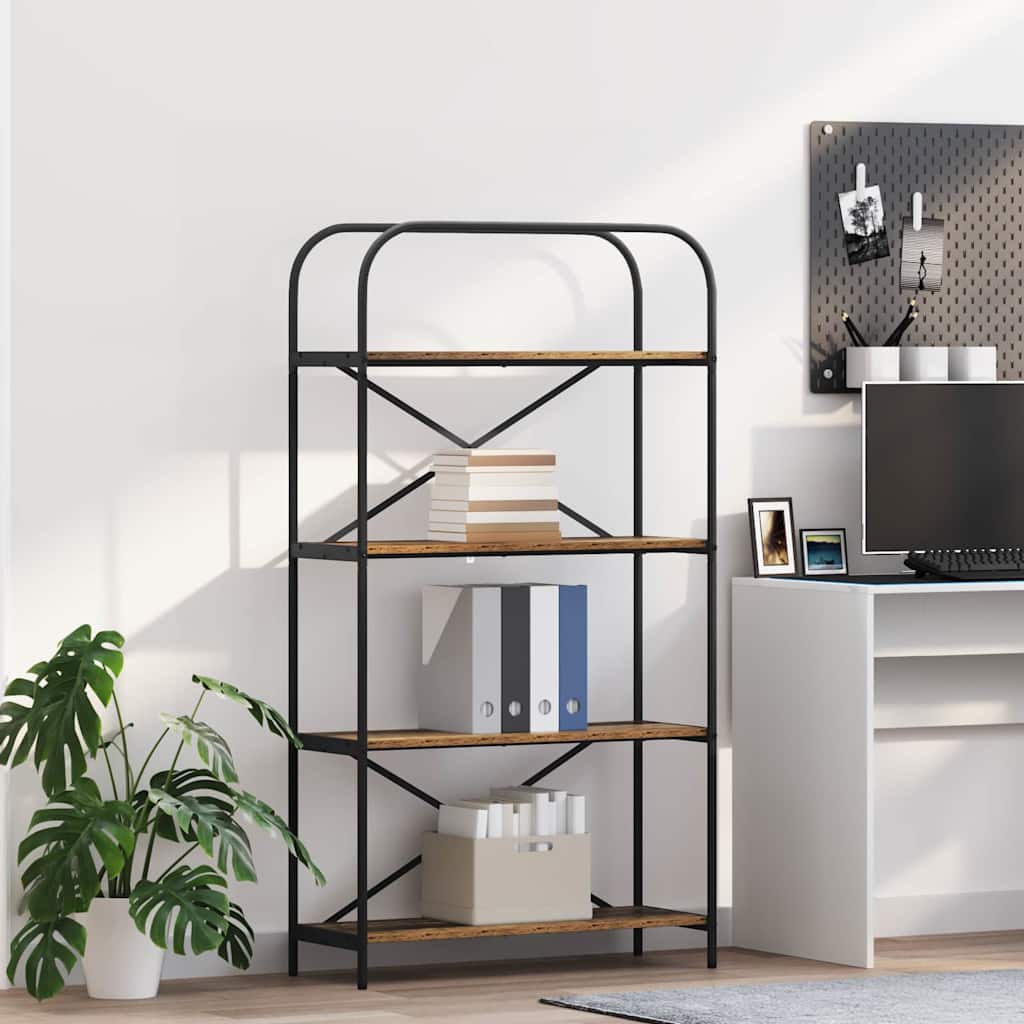 Hyllsystem 4 nivåer 80 x 30 x 146 cm Konstruerat trä