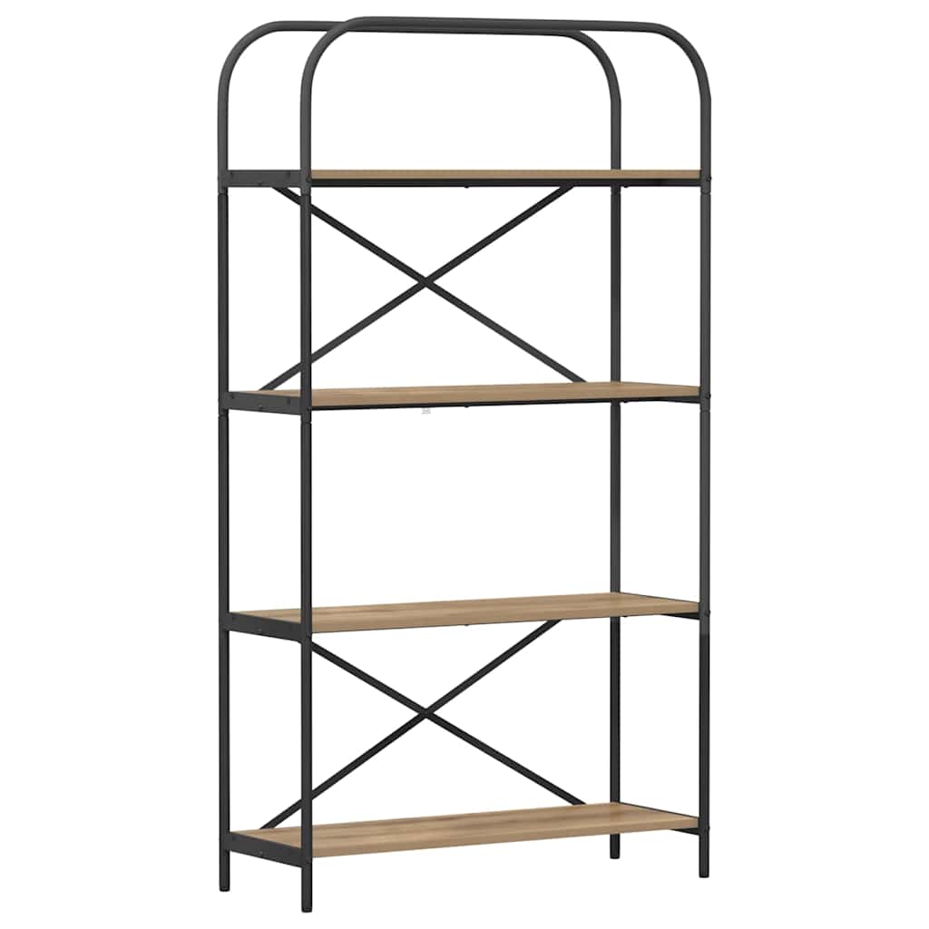 Hyllsystem 4 nivåer 80 x 30 x 146 cm Konstruerat trä Artisan Ek
