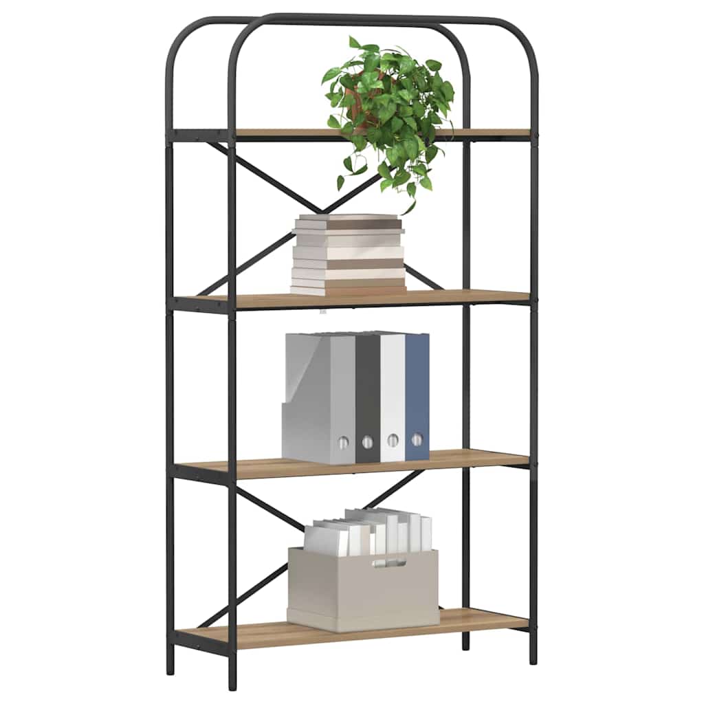 Hyllsystem 4 nivåer 80 x 30 x 146 cm Konstruerat trä Artisan Ek