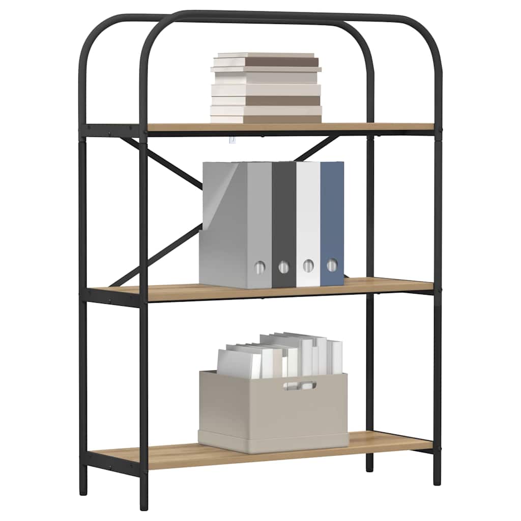 Hyllsystem 3 nivåer 80 x 30 x 109 cm Konstruerat trä Artisan Ek