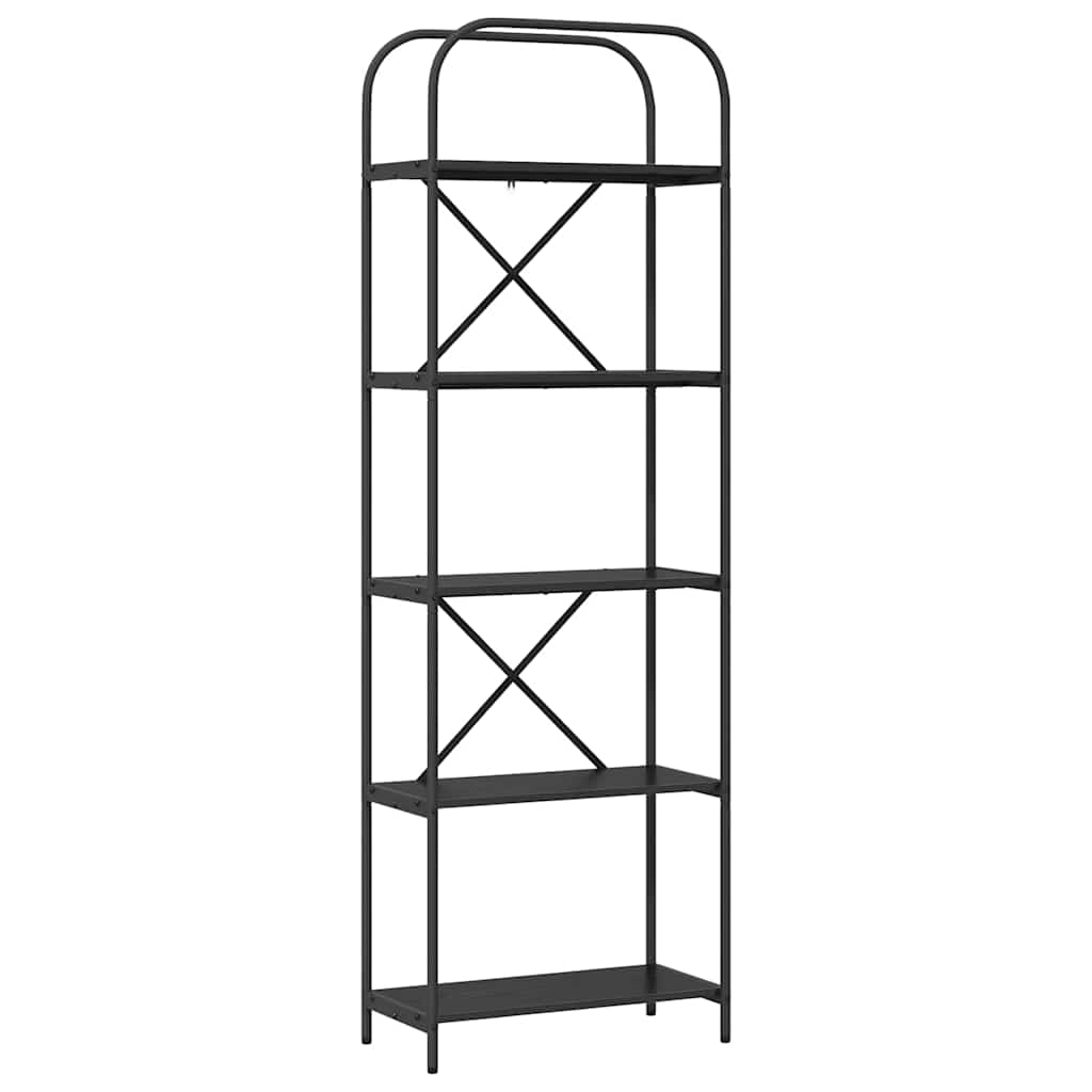 Hyllsystem Svart Ek 60 x 30 x 183 cm Konstruerat trä