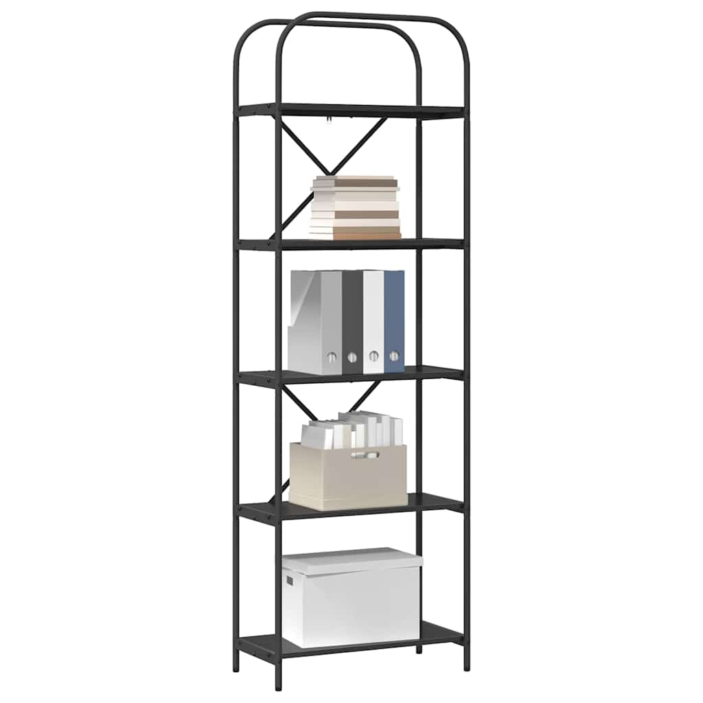 Hyllsystem Svart Ek 60 x 30 x 183 cm Konstruerat trä