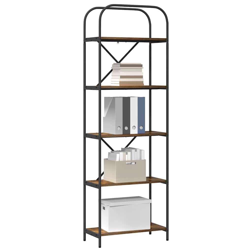 Hyllsystem Rökt ek 60 x 30 x 183 cm Konstruerat trä