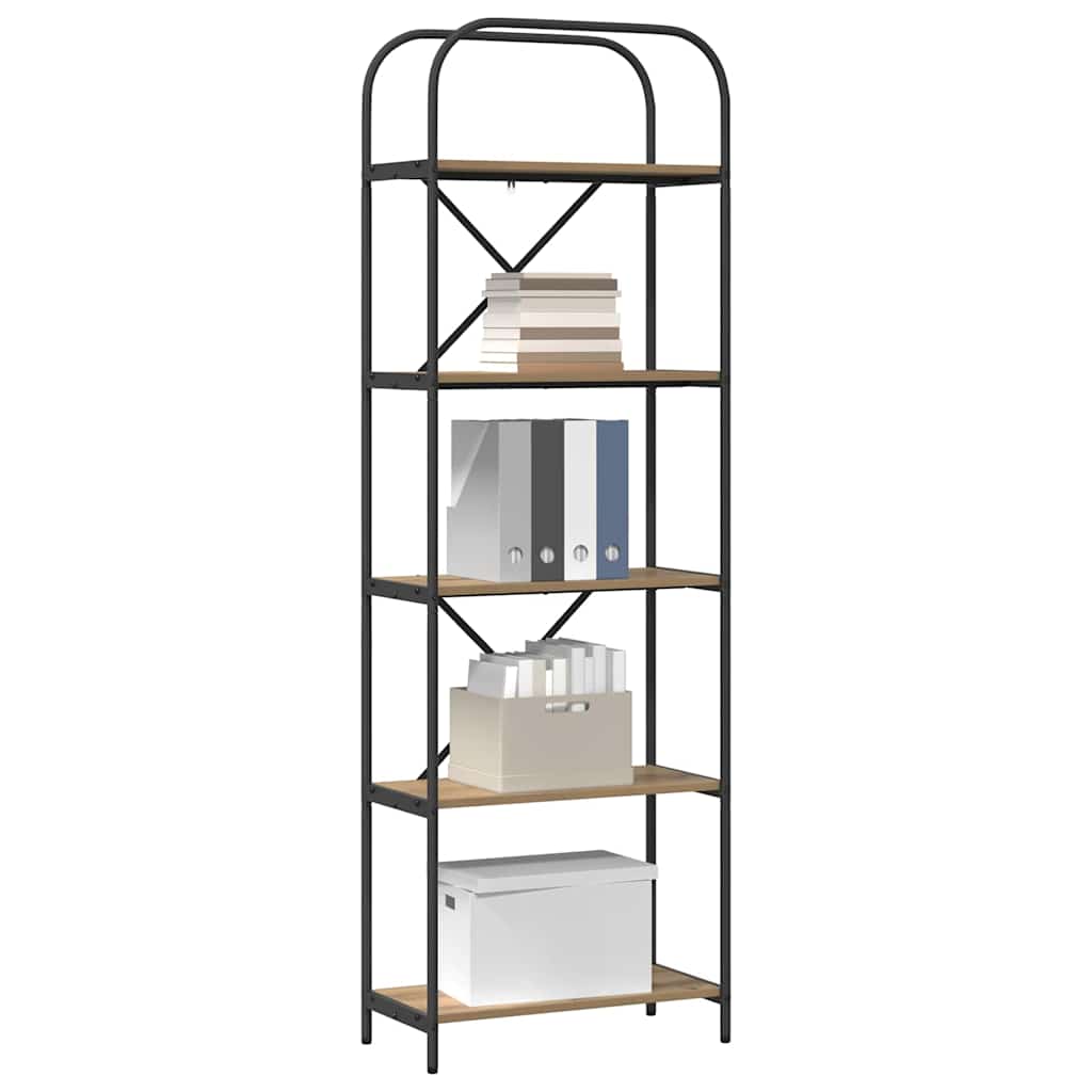 Hyllsystem 5 nivåer 60 x 30 x 183 cm Konstruerat trä Artisan Ek