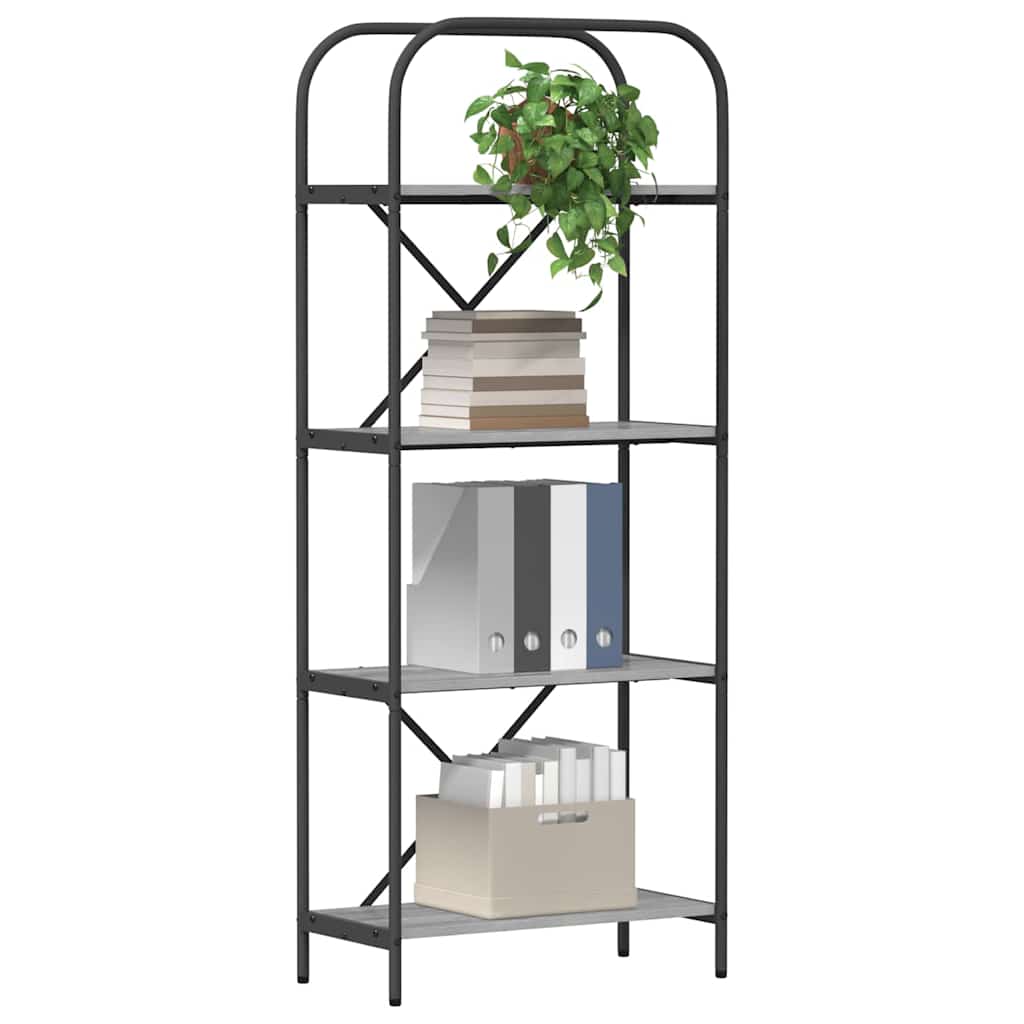 Hyllsystem Grå Sonoma 60 x 30 x 146 cm Konstruerat trä