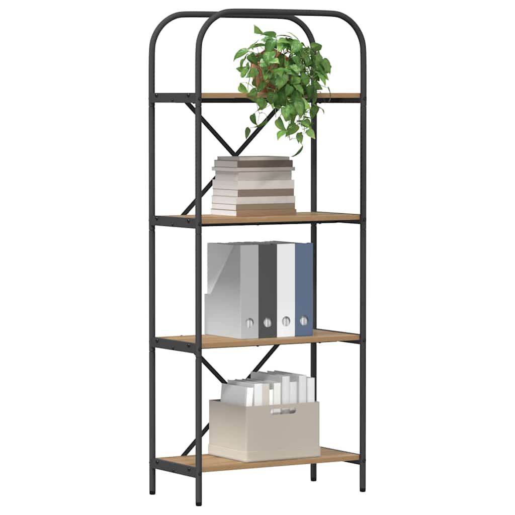 Hyllsystem 4 nivåer 60 x 30 x 146 cm Konstruerat trä Artisan Ek