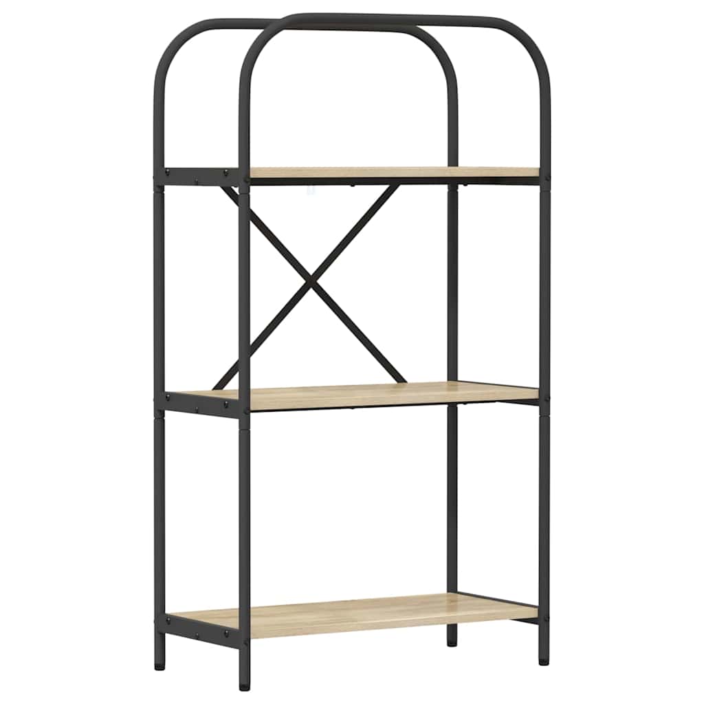 Hyllsystem 3 nivåer 60 x 30 x 109 cm Konstruerat trä Sonoma-ek