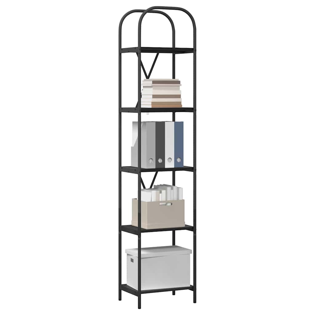 Hyllsystem Svart Ek 40 x 30 x 183 cm Konstruerat trä