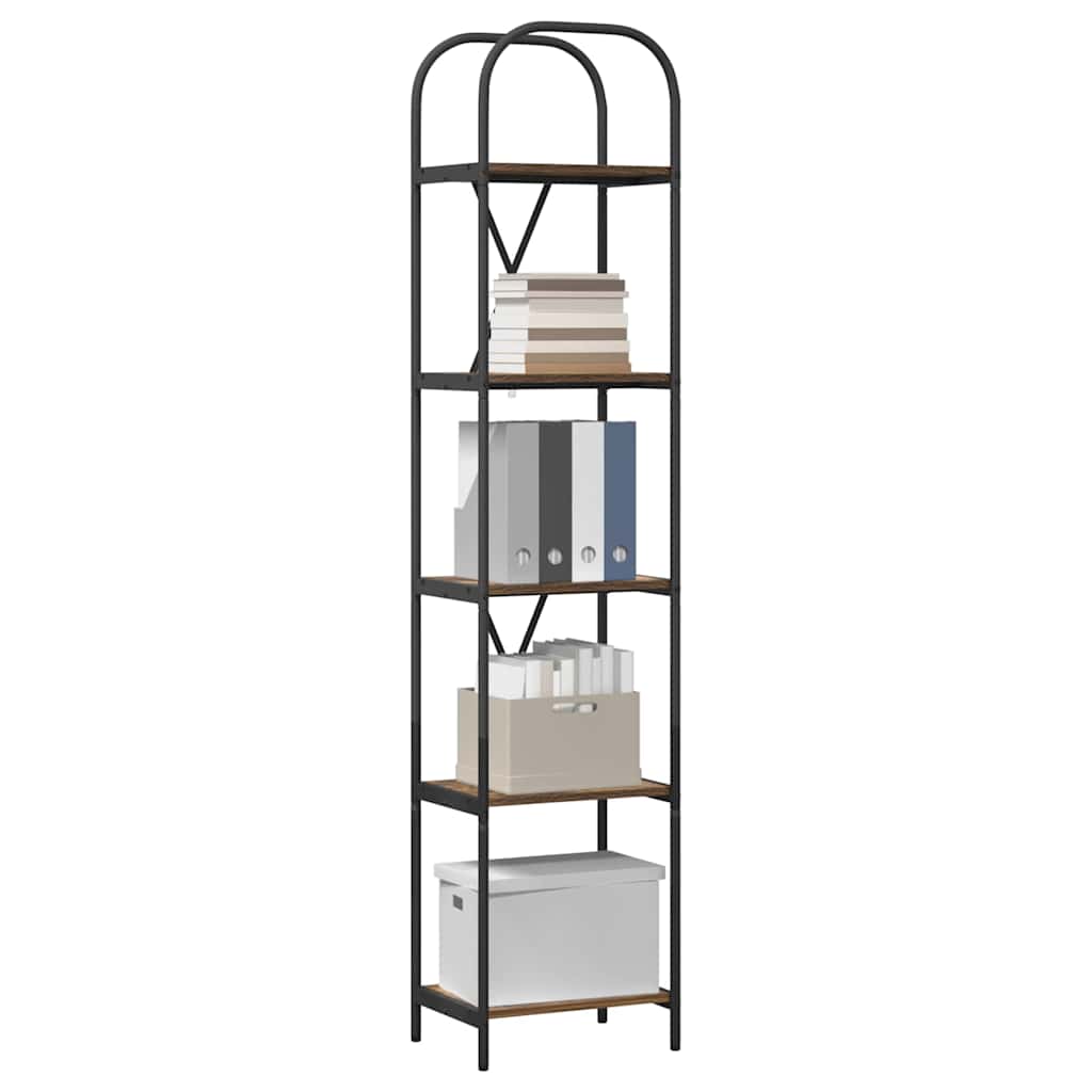 Hyllsystem Rökt ek 40 x 30 x 183 cm Konstruerat trä