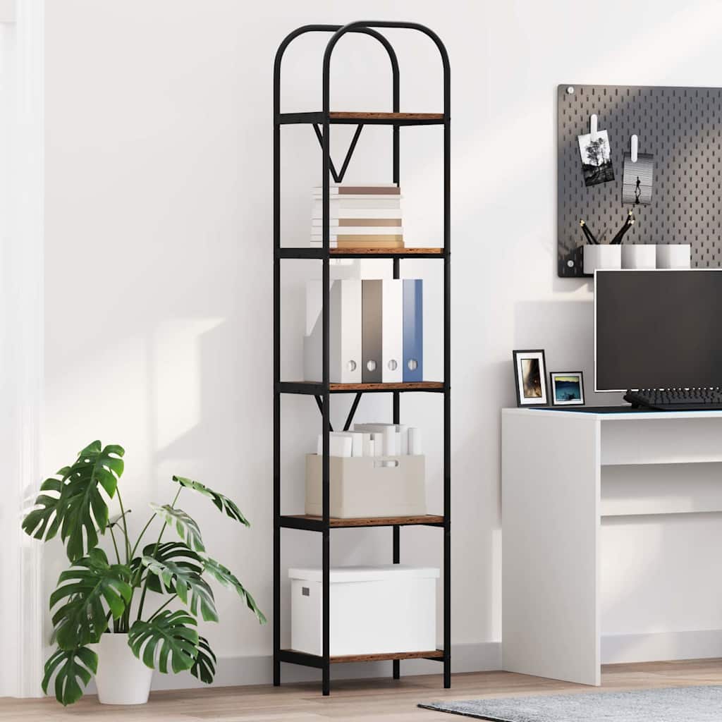Hyllsystem 5 nivåer 40 x 30 x 183 cm Konstruerat trä