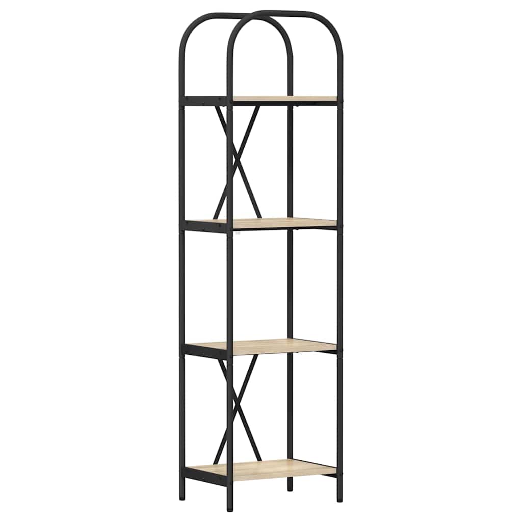 Hyllsystem 4 nivåer 40 x 30 x 146 cm Konstruerat trä Sonoma-ek