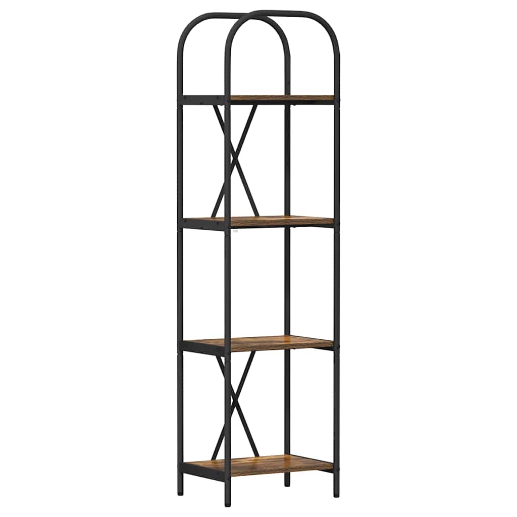 Hyllsystem 4 nivåer 40 x 30 x 146 cm Konstruerat trä Rökt ek