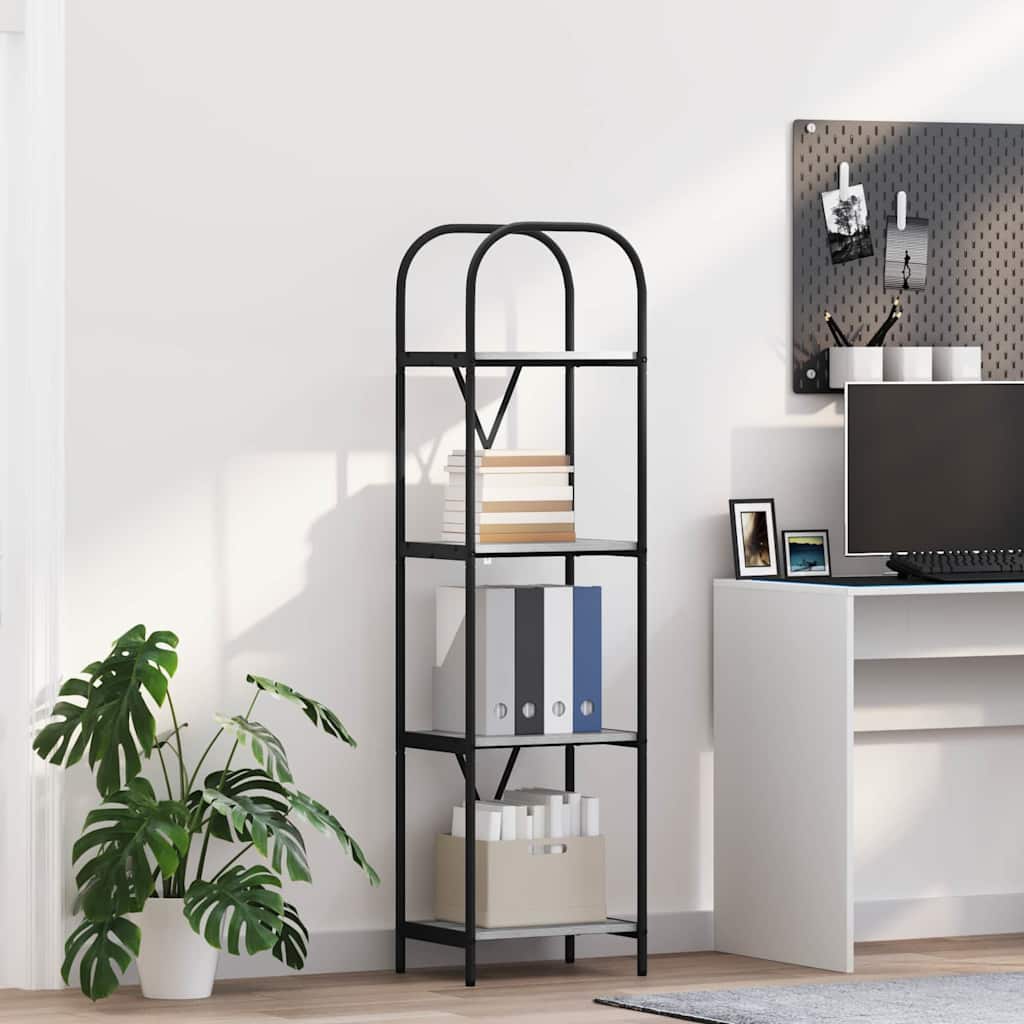 Hyllsystem 4 nivåer 40 x 30 x 146 cm Konstruerat trä Grå Sonoma
