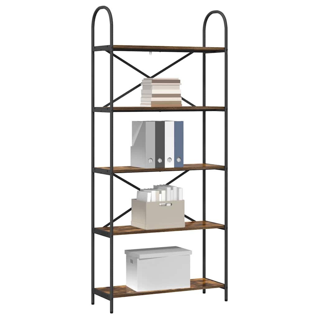 Hyllsystem Rökt ek 80 x 30 x 183 cm Konstruerat trä