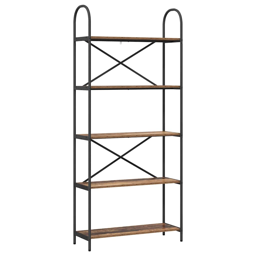 Hyllsystem 5 nivåer 80 x 30 x 183 cm Konstruerat trä
