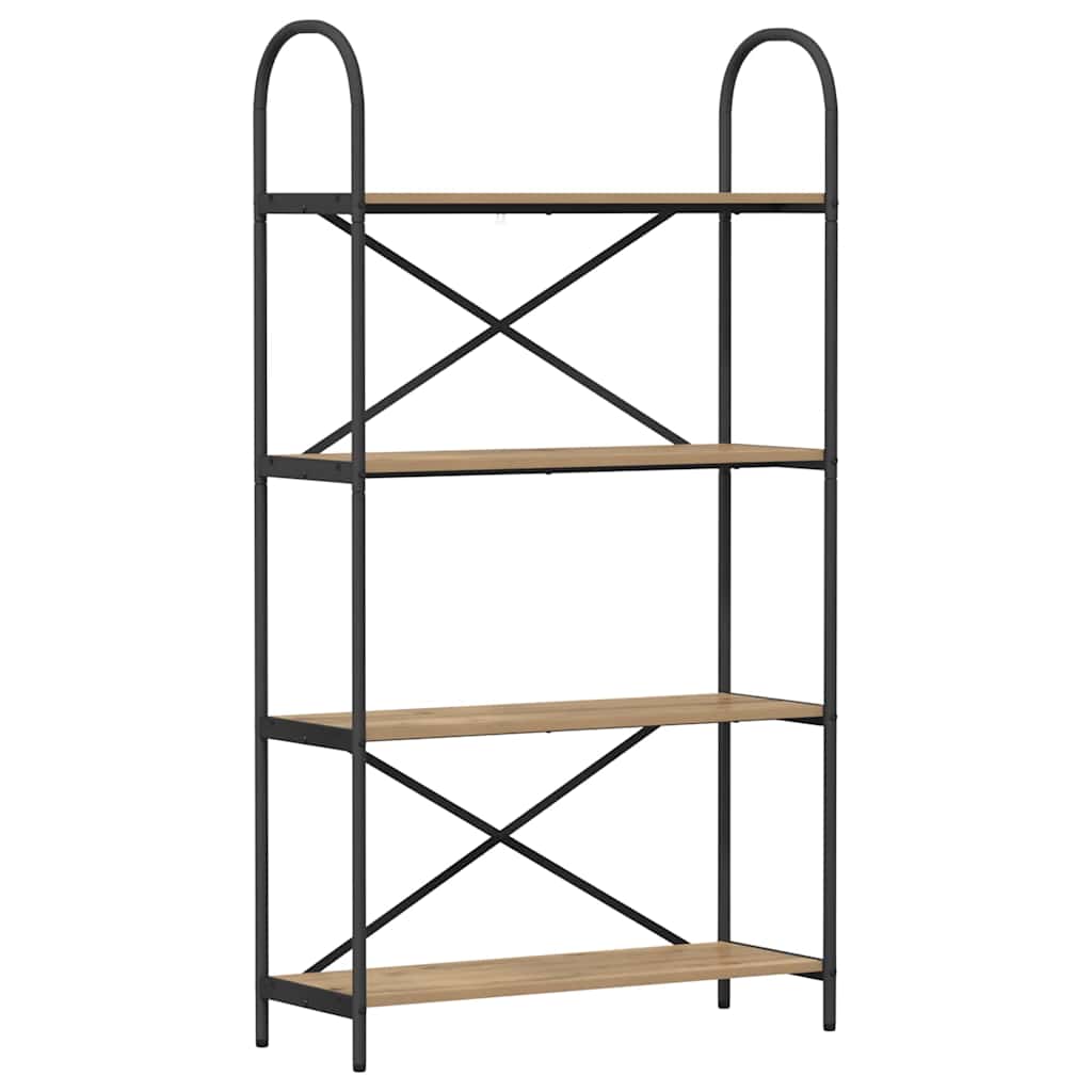 Hyllsystem 4 nivåer 80 x 30 x 146 cm Konstruerat trä Artisan Ek