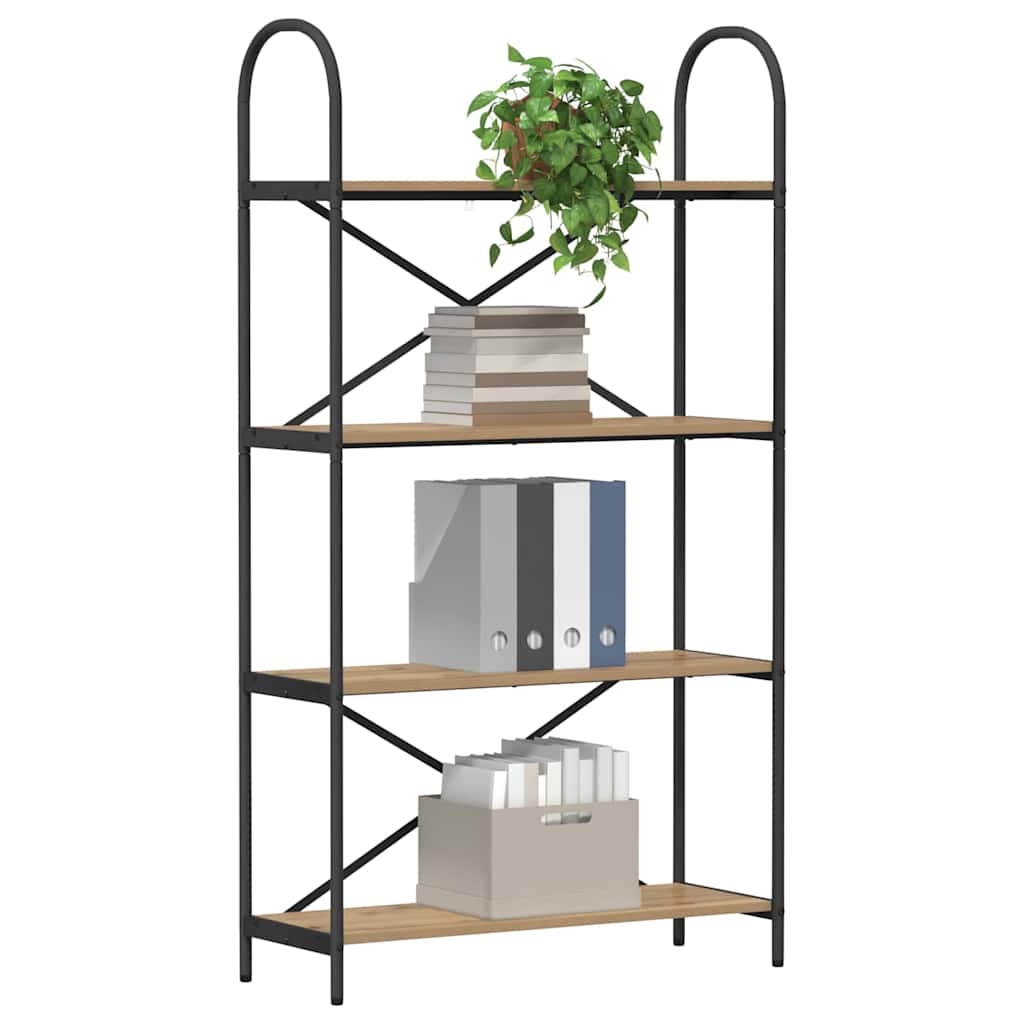 Hyllsystem 4 nivåer 80 x 30 x 146 cm Konstruerat trä Artisan Ek