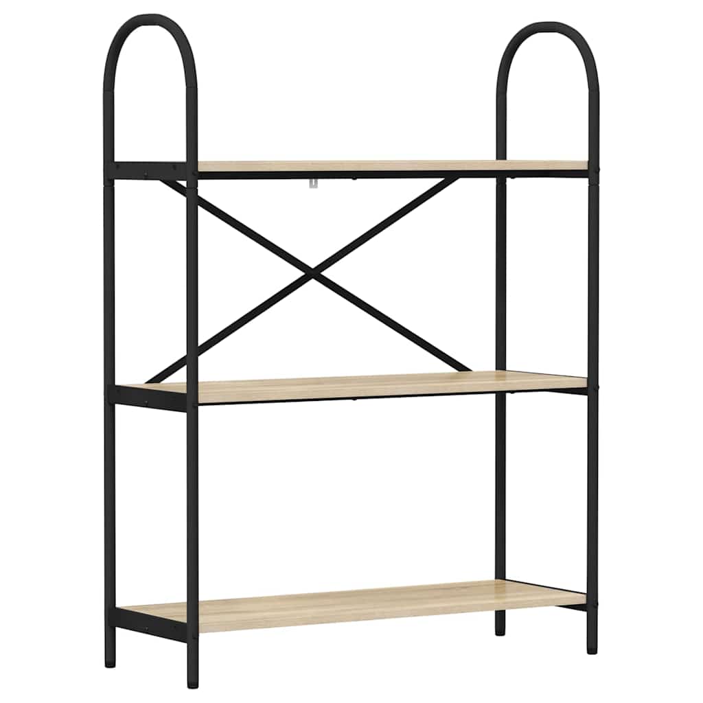 Hyllsystem 3 nivåer 80 x 30 x 109 cm Konstruerat trä Sonoma-ek