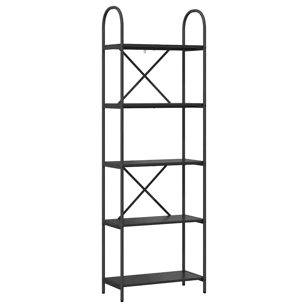 Hyllsystem Svart Ek 60 x 30 x 183 cm Konstruerat trä