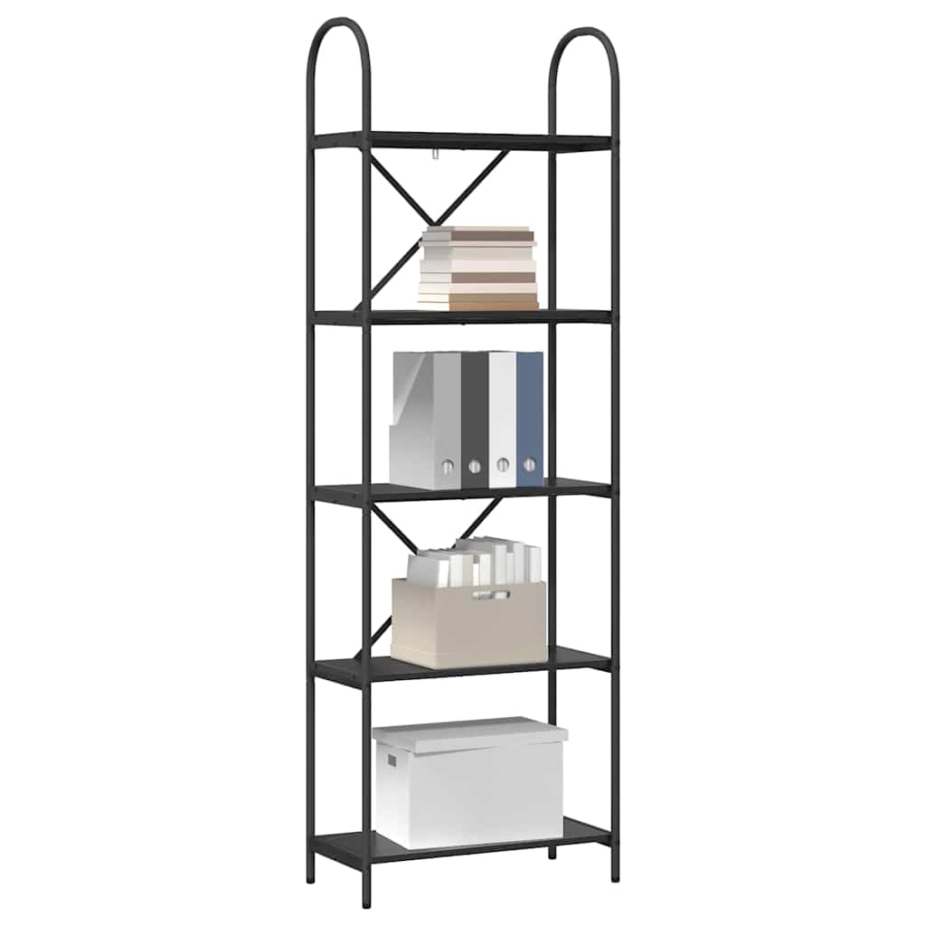 Hyllsystem Svart Ek 60 x 30 x 183 cm Konstruerat trä