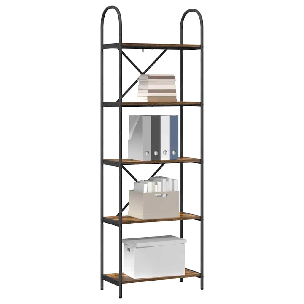 Hyllsystem Rökt ek 60 x 30 x 183 cm Konstruerat trä