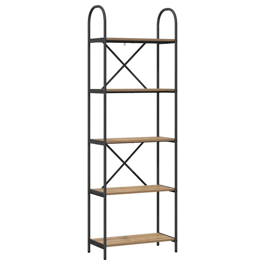 Hyllsystem 5 nivåer 60 x 30 x 183 cm Konstruerat trä Artisan Ek