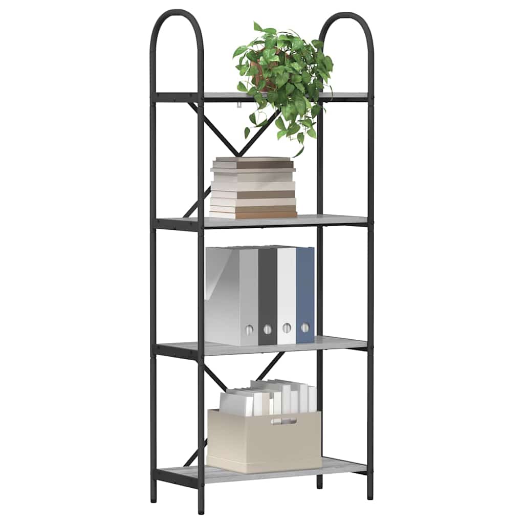 Hyllsystem Grå Sonoma 60 x 30 x 146 cm Konstruerat trä