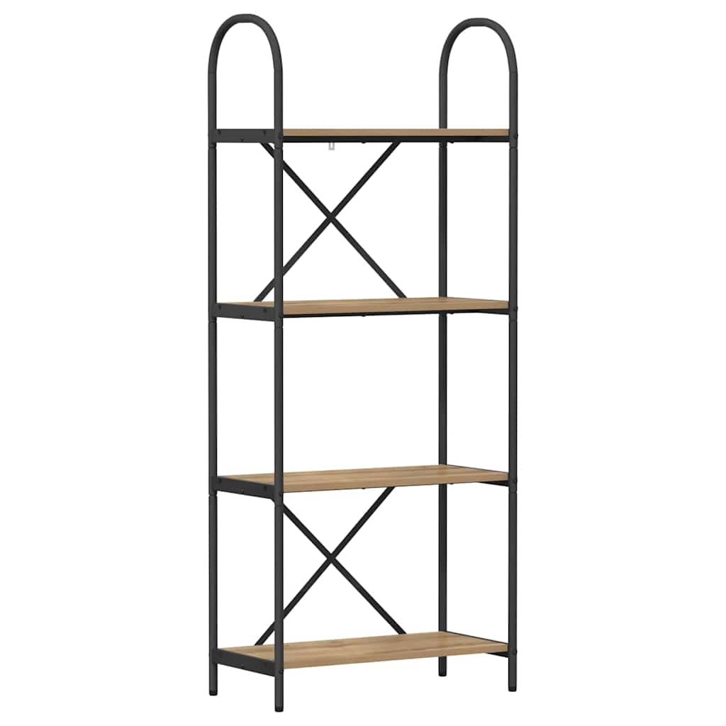 Hyllsystem 4 nivåer 60 x 30 x 146 cm Konstruerat trä Artisan Ek