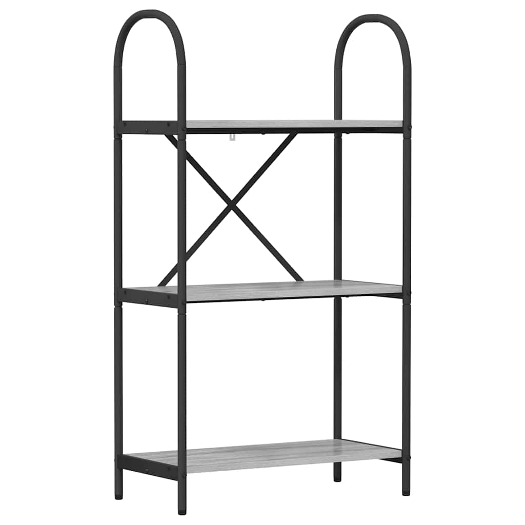 Hyllsystem 3 nivåer 60 x 30 x 109 cm Konstruerat trä Grå Sonoma