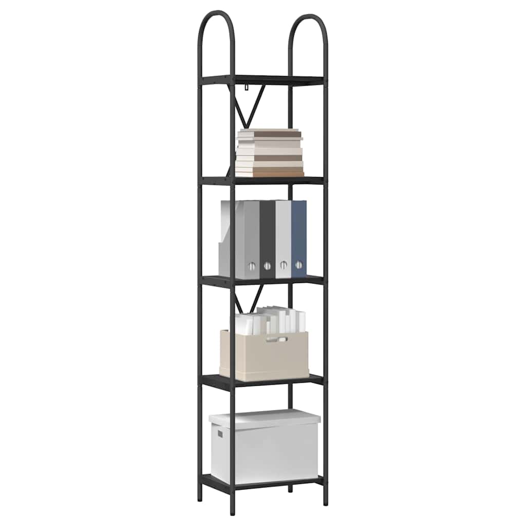 Hyllsystem Svart Ek 40 x 30 x 183 cm Konstruerat trä