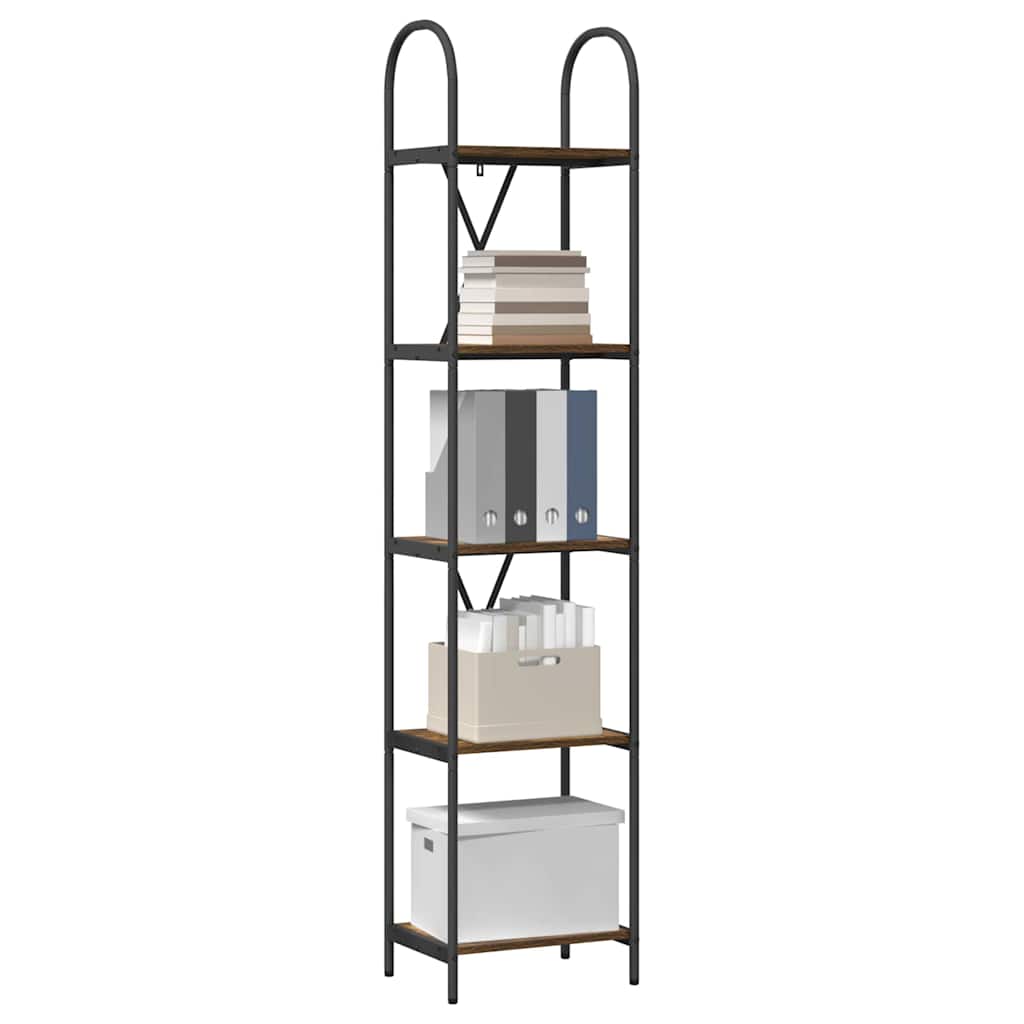 Hyllsystem Rökt ek 40 x 30 x 183 cm Konstruerat trä