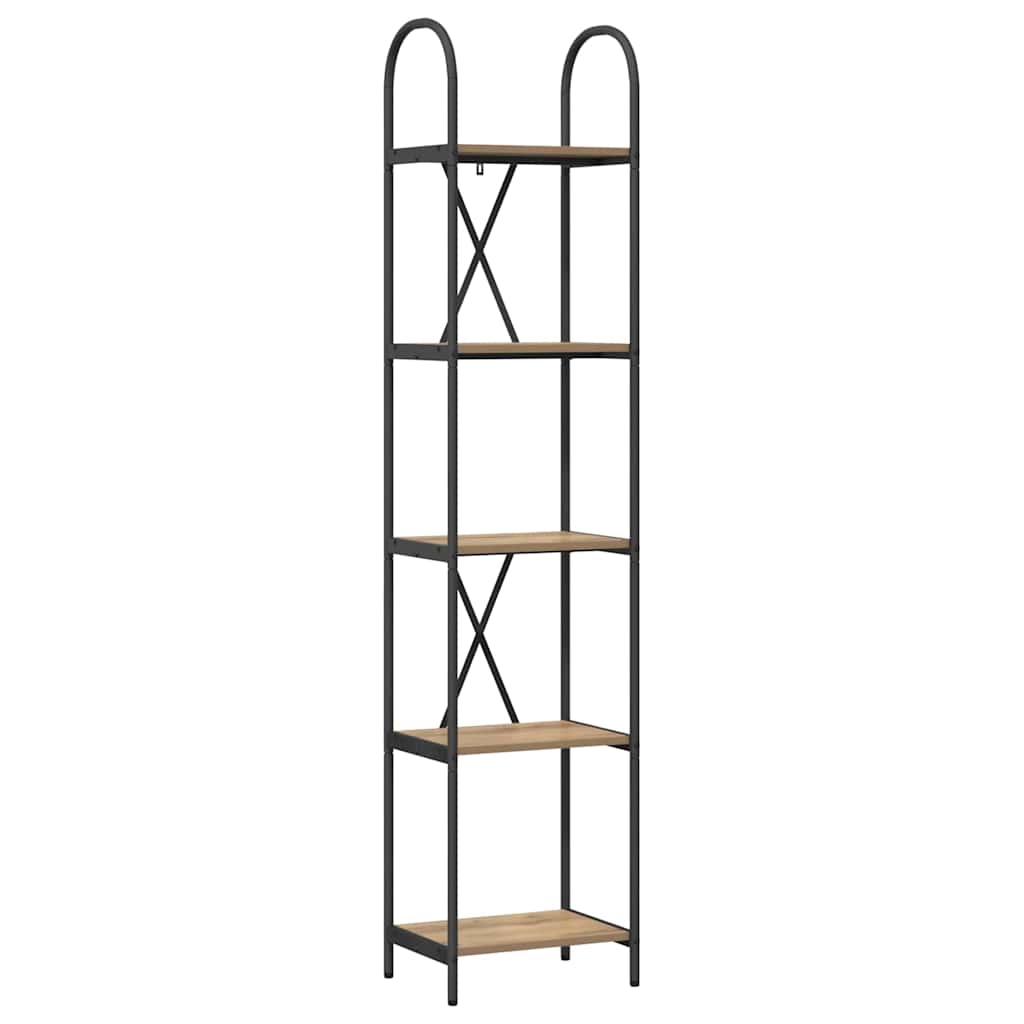 Hyllsystem 5 nivåer 40 x 30 x 183 cm Konstruerat trä Artisan Ek