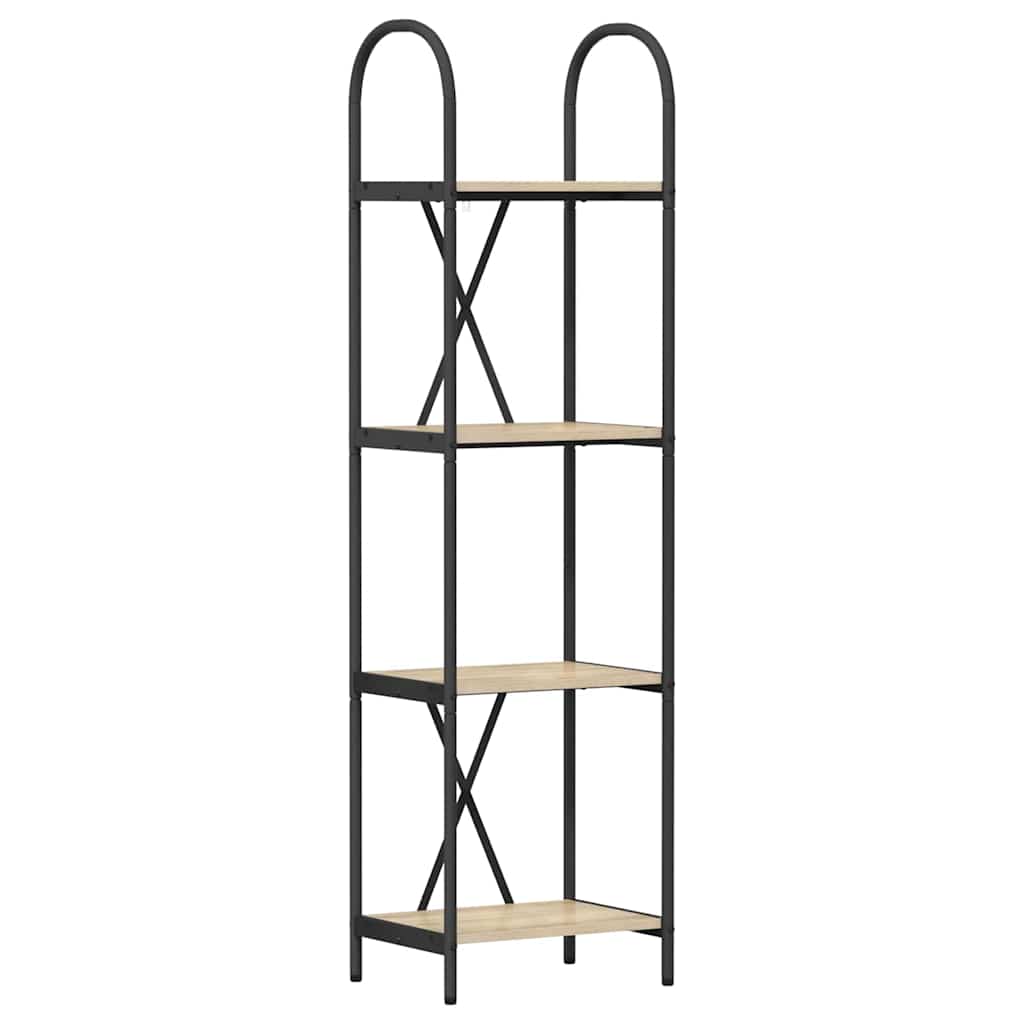 Hyllsystem 4 nivåer 40 x 30 x 146 cm Konstruerat trä Sonoma-ek