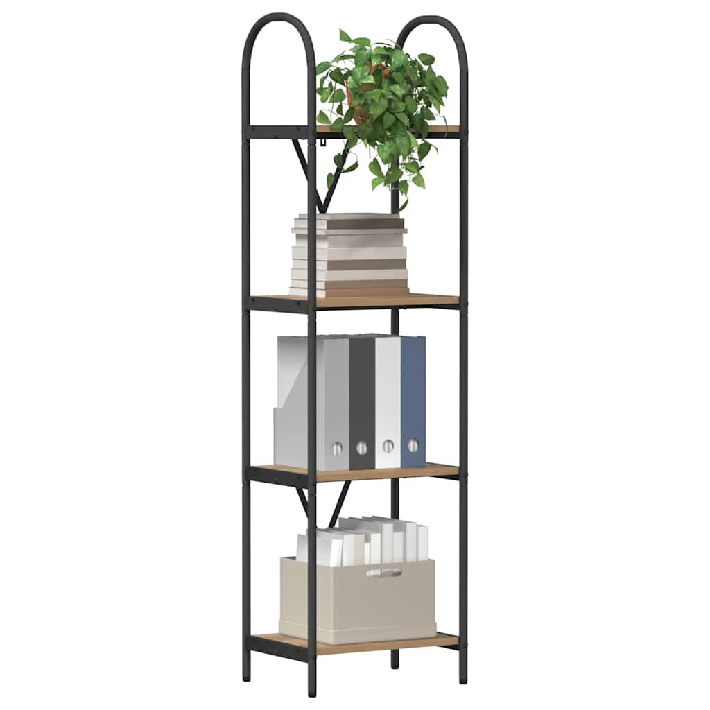 Hyllsystem 4 nivåer 40 x 30 x 146 cm Konstruerat trä Artisan Ek