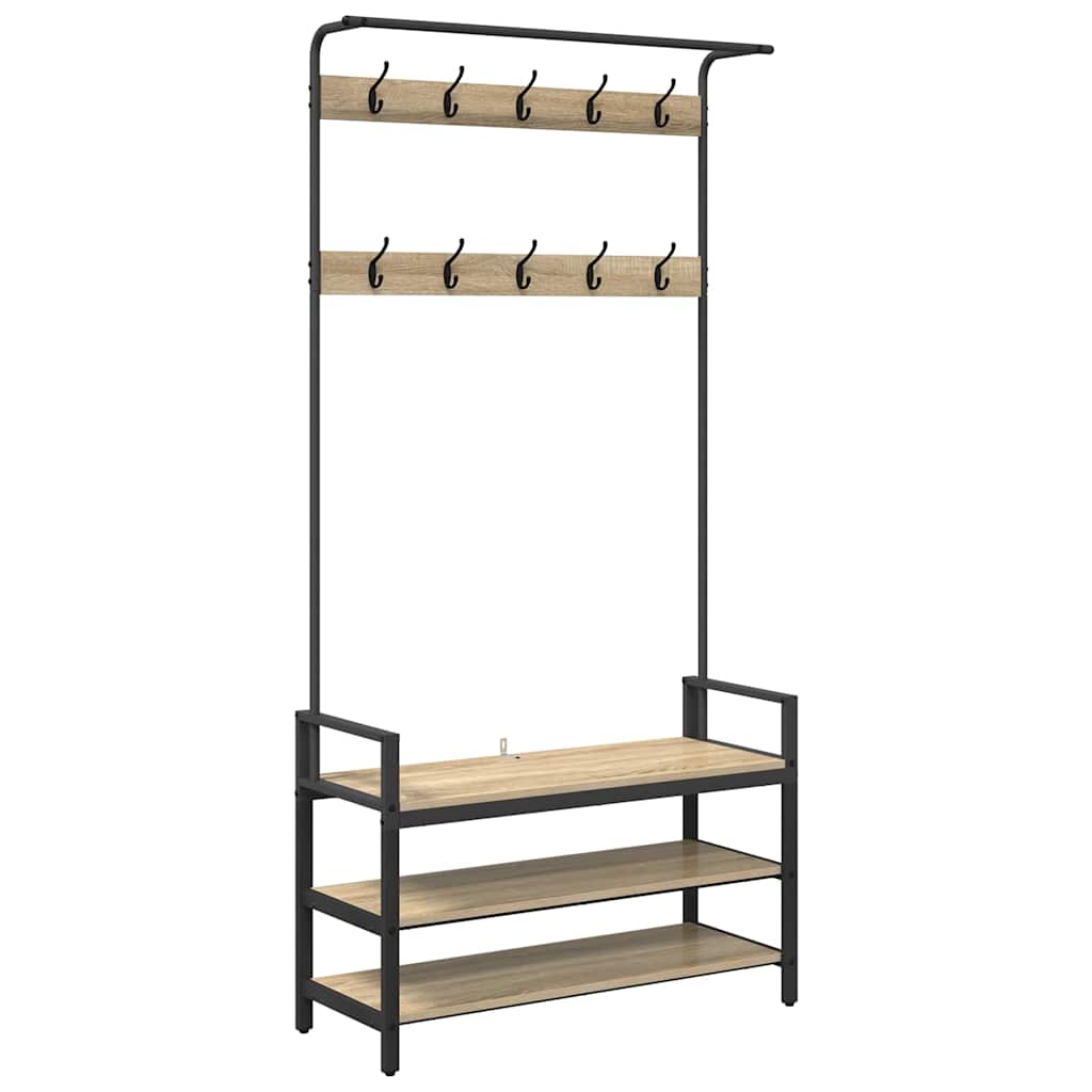 Klädhängare Sonoma-ek 95 x 34 x 184 cm Konstruerat trä
