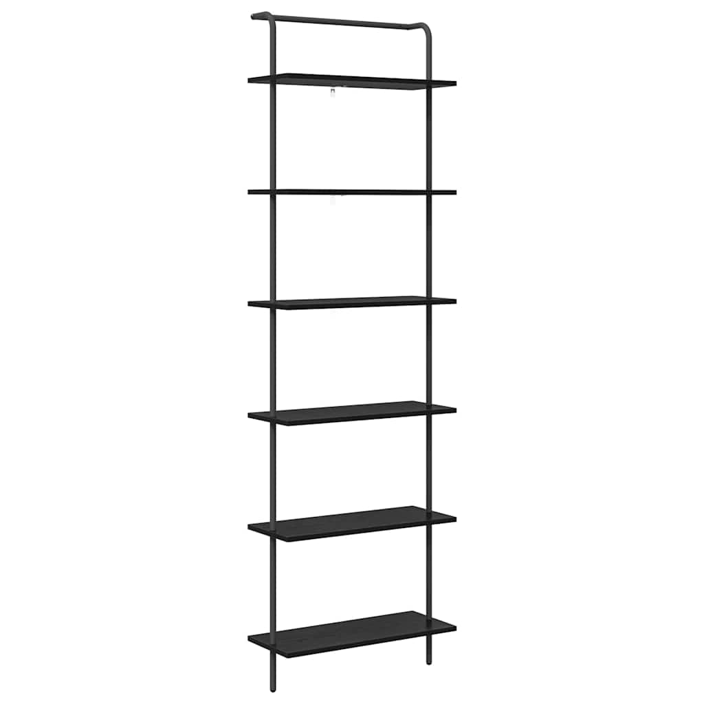 Hyllsystem Svart Ek 60 x 24 x 203 cm Konstruerat trä