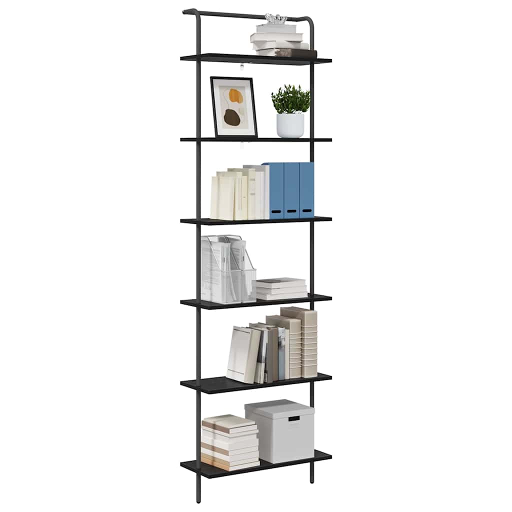 Hyllsystem Svart Ek 60 x 24 x 203 cm Konstruerat trä
