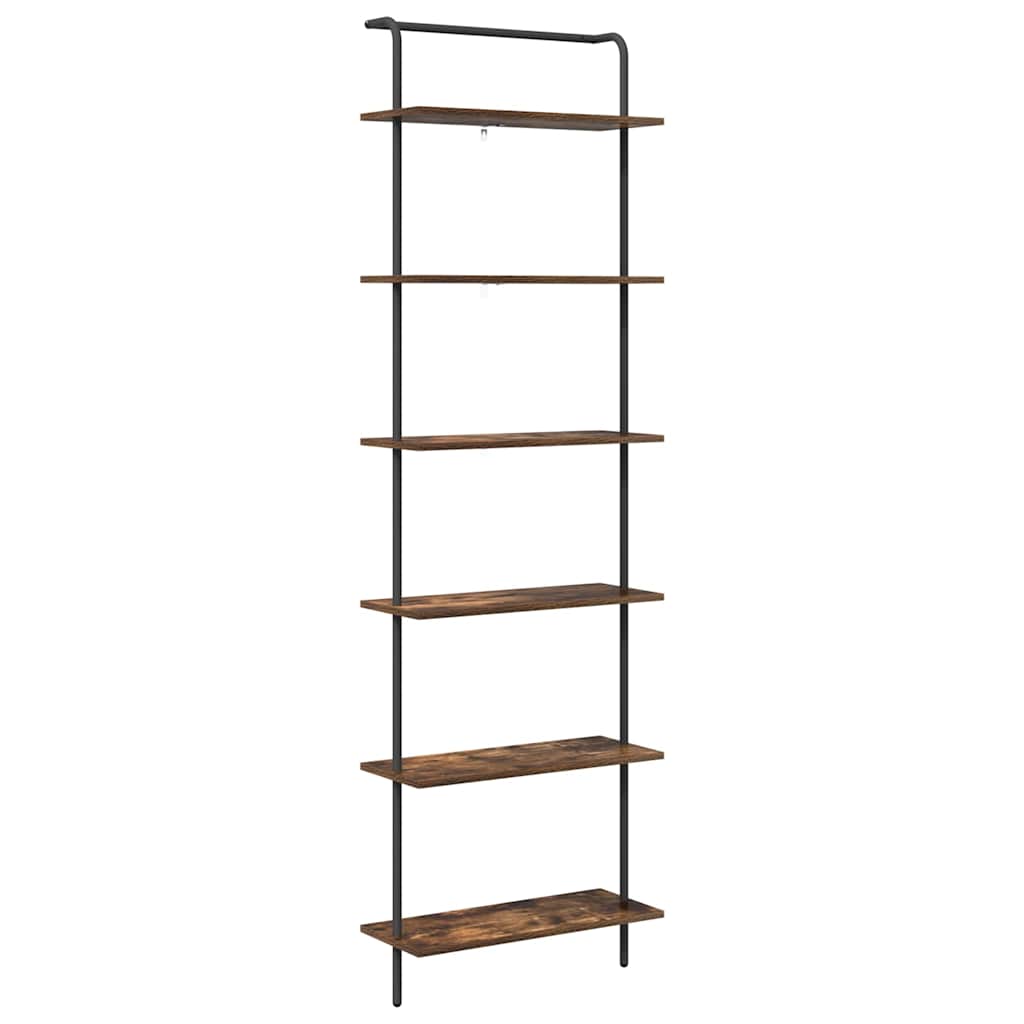 Hyllsystem Rökt ek 60 x 24 x 203 cm Konstruerat trä